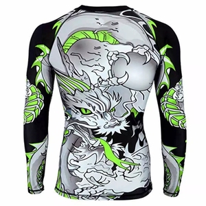 Camiseta de Compresión de Manga Larga para MMA, Spandex, BJJ, UPF50+, Transpirable, Personalizable, para Hombre - Product Image 2
