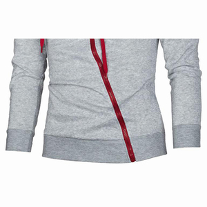 High Quality Full Sleeve Asymmetric Hoodies & Sweatshirts Customized Two Color <b>Panel</b> Hoodies for Men's Hot Style Pullover Hoody - Product Image 5