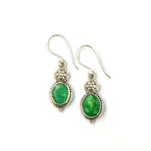 Vintage Rose Gold <b>Drop</b> <b>Earrings</b> with <b>Emerald</b> Cut Diamond 4.7 Grams 14k & 18k Main Material Bezel Setting Trendy Vintage Style - Product Image 1