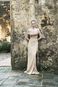 เสื้อผ้าผู้หญิงลายอสมมาตรไซส์ M L XL เสื้อเปิดไหล่ผ้าลายตารางแนวชนบท2025ฤดูร้อน - Product Image 5