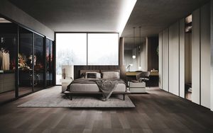 Luxury Modern Master Bedroom Furniture <b>Set</b> Italian Style Wooden Bed Modular <b>Wardrobe</b> and Glass Walk-in Closet Villa HotelProject - Product Image 2