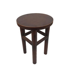 Tabouret rond en bois accessoires réglables polonais rouge pour meubles de bureau d'intérieur en vrac personnalisé fabriqué à la main en vrac - Product Image 1