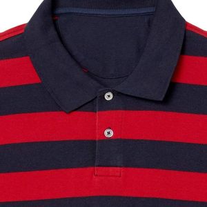 100% <span class=keywords><strong>Polo</strong></span> estive personalizzate a mezza manica con stampa di colore rosso nero cotone da uomo - Product Image 2