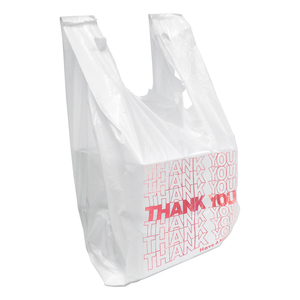 Sacs d'épicerie en plastique transparents PE Sacs de remerciement de supermarché réutilisables pour les affaires Soyez prêt à exporter - Product Image 1