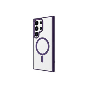 Coque en silicone chromé violet foncé Netzy Luxury compatible MagSafe pour Samsung Galaxy S24 Ultra, anti-traces de doigts - Product Image 1