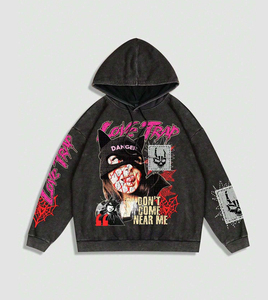 Sweats à capuche pour hommes en coton mélangé Offre Spéciale d'usine sur mesure OEM ODM Services Style de rue Sweats à capuche pour hommes surdimensionnés - Product Image 1