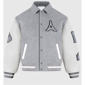 Veste de baseball universitaire pour hommes vente en gros de vestes universitaires à manches en cuir bombardier en laine à la mode nouveau style - Product Image 5