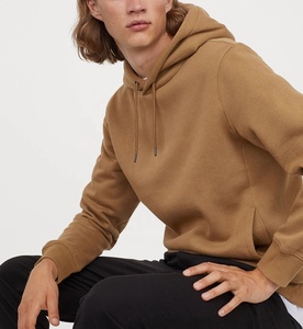 Jersey informal con capucha para hombre, sudadera de moda de calle alta, logotipo bordado, patrón sólido, cuello con capucha, forro frontal, Invierno - Product Image 3
