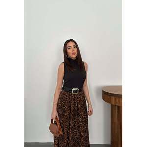 เดรสพิมพ์ลายเสือดาวสีดำ - สีดำ - Product Image 3