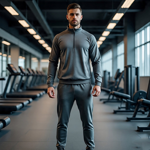 Survêtement d'entraînement de football pour hommes Survêtement à fermeture éclair pour hommes Jogging Fitness Wear Exercise Trucker Zipper Sweatsuit pour hommes - Product Image 2