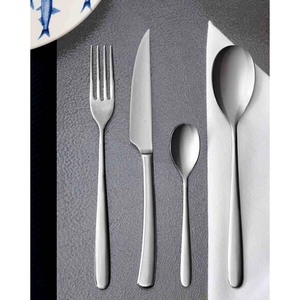 Finition miroir argenté Personnaliser la longue poignée ronde en acier inoxydable Mat Couleur personnalisée Logo Hôtel de luxe Couverts de mariage - Product Image 4