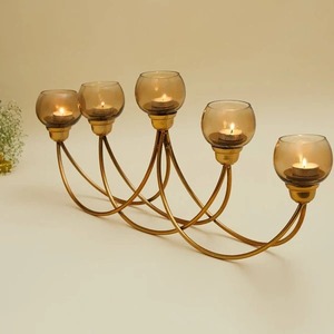 High Quality Round Glass <b>Candle</b> Jar with Metal <b>Lantern</b> Best Price <b>Large</b> Size Home Hotel Decoration New Design Wax <b>Candle</b> Holder - Product Image 2