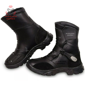 Bottes de moto d'aventure imperméables pour l'hiver, pour hommes et femmes, en PU avec fermeture éclair et semelle en caoutchouc robuste - Product Image 1