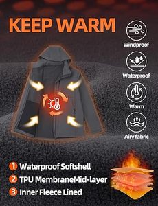 Veste Soft Shell à capuche respirante, coupe-vent imperméable et écologique pour hommes, hiver, avec logo à l'avant, service OEM, vente en gros - Product Image 3