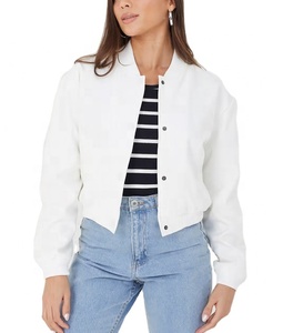 Haute qualité femmes recadrée Baseball Bomber Varsity veste nouveau Style de mode décontracté broderie femmes veste - Product Image 1