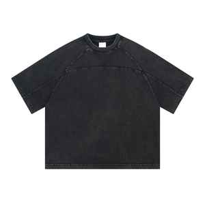 Custom Printed 100% Cotton <b>Blank</b> Acid Wash T Shirt Heavy Weight 230g Short Sleeve Vintage Washed Oversize T-Shirts for Men - Product Image 3