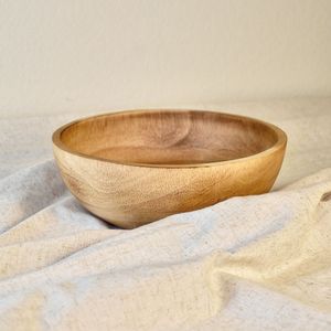 Cuenco de madera decorativo hecho a mano con acabado rústico de granja multiusos para la decoración del hogar del comedor diario - Product Image 6