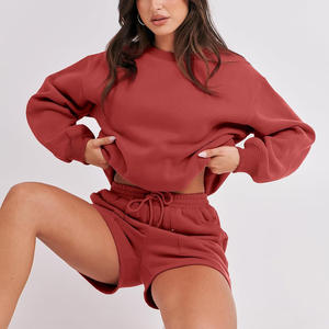 Conjunto personalizado de Sudadera con capucha y pantalones cortos para mujer, elegante conjunto de dos piezas, cómodo para entrenamiento, entrenamiento físico y uso diario - Product Image 6