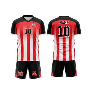 ชุดฟุตบอลสั่งทำขายส่ง ผู้ผลิต OEM ผ้าตาข่ายระบายอากาศ เสื้อฟุตบอล รับผลิตแบรนด์ส่วนตัว ผลิตจำนวนมาก - Product Image 4