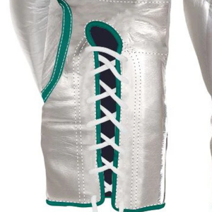 Winning <b>Lace</b> Up Boxing Gloves Silver Green Premium Genuine Leather Professional Fight Training Sparring Gloves 8oz 10oz 12oz 14o - Product Image 5