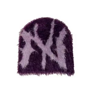Fabricación con gorros con logotipo personalizado All Over Print Designer Unisex Acrílico Alta calidad Knit Jacquard Mohair Beanie Hats - Product Image 5