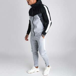 Ensemble de survêtement pour homme en polyester/coton de haute qualité, logo personnalisé, dernier design à blocs de couleur, respirant, antibactérien, jogging, taille plus - Product Image 4