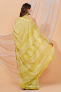 Mulmul de coton traditionnel indien dessiné à la main Ajrakh léger à séchage rapide Saree Blouse nouveau Bollywood Designer mariages d'été - Product Image 2