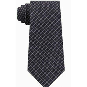 Michael Kors Men's Casual Black Diamond Check Neck <b>Tie</b> Printed Silk and <b>Polyester</b> Size Regular with Bow Style - Product Image 3