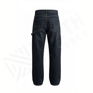 Custom Denim Straight Jeans Pants Men's Casual <b>Loose</b> Fit Hip Hop Vintage Winter Autumn Quick Dry High Quality Customized Color - Product Image 2
