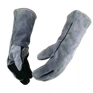 Gants de soudage en cuir de vachette à doigts complets tendance personnalisés poignées confortables robustes gants de soudage de protection - Product Image 1