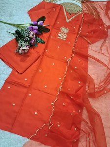 Tinh khiết chanderi với trình tự mã hóa làm việc S để XXL Kích thước đầu tiên Thời gian khô sạch sôi động phạm vi của thời trang kurtis phù hợp với thiết kế - Product Image 3