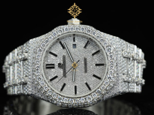 นาฬิกาข้อมือผู้ชายระบบจักรกลสุดหรู พรีเมียม ประดับโมอิสซาไนต์ สไตล์ฮิปฮอป ตัวเรือนสแตนเลส กระจกแซฟไฟร์ โครโนกราฟ ระดับพรีเมียม - Product Image 5