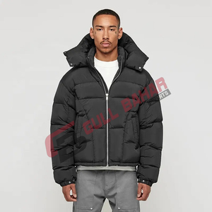 Veste bouffante à manches longues de haute qualité pour hommes, manteau d'hiver à col montant et imprimé du logo personnalisé, de style de la rue en gros - Product Image 1