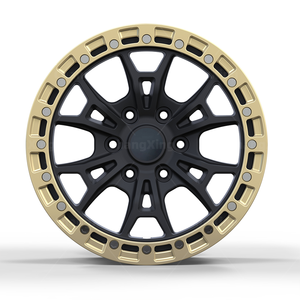 6x114.3 6x120 6x127 6x135 2 pièces Concave Design <span class=keywords><strong>Champagne</strong></span> Beadlock Roue noire mate pour Ford F150 Pickup - Product Image 2