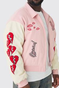 Chaqueta Universitaria Personalizable 2024 con Mangas de Lana para Hombre, Alta Calidad, OEM, Impermeable, Gruesa, Estilo Vintage, Letterman - Product Image 6