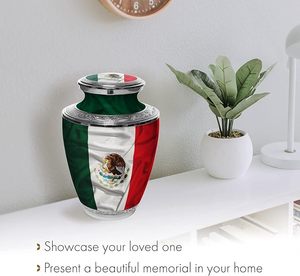 Handmade <b>Large</b> Adult Mosaic Aluminium Glass Cremation <b>Urn</b> Individual Tiles Applied Unique Burial Funerals Metal Human Ashes - Product Image 3