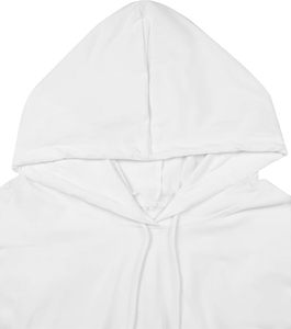 Sudadera Corta con Capucha para Mujer, Color Blanco Sólido, Manga Larga, Tejido de Algodón, Estilo Holgado, para Otoño - Product Image 4