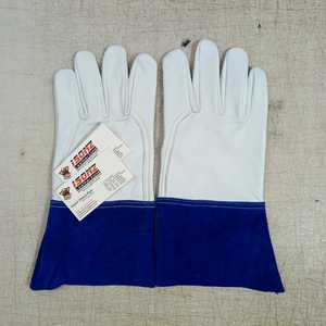 Gants de soudage ISONZ en cuir de vachette de 12 pouces, manchette en daim bleu, pour soudeurs à l'argon et à l'acier, anti-coupure et antidérapants - Product Image 3