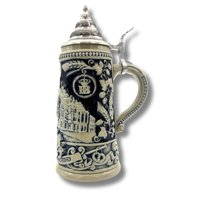 Hofbraeuhaus Muenchen Classic Premium Gifts Souvenirs Oktoberfest Relief Stein Original HB Logo Sustainable Grey-Blue 0.25L Beer