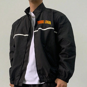 Logo personnalisé Combinaisons coupe-vent en nylon et polyester léger Survêtements au design zippé pour les activités de plein air décontractées en hiver - Product Image 2