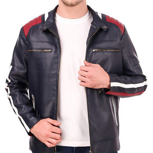 Veste en cuir véritable pour hommes de haute qualité conçue sur mesure couleur unie à capuche hiver Street-Wear Stand laine XL taille légère - Product Image 2