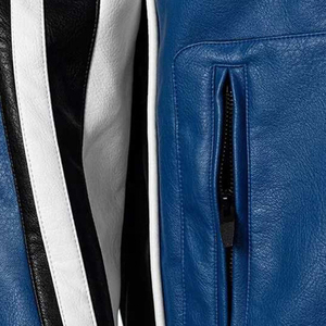 Chaqueta Bomber Retro Clásica Azul de Piel de Vaca, Diseño Personalizado, Unisex, con Capucha, Parche con Logotipo OEM, Cierre de Cremallera, para Invierno, Estilo Motociclista - Product Image 3