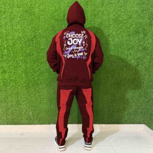 ชุดลำลองแฟชั่นสตรีทแวร์แบบยูนิเซ็กซ์ ผ้าฝ้าย 100% ชุดฮู้ดดี้และกางเกงจ็อกเกอร์แบบยืดหยุ่น ชุดเซ็ต 2 ชิ้น กางเกงคาร์โก้ ชุดวอร์ม สำหรับฤดูหนาว - Product Image 2