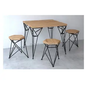 モダンな屋外家具テーブルと椅子セット金属アルミニウムコーヒーテーブル屋外中庭アクティビティパーティー用ラウンドテーブル