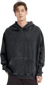 Sweat à capuche délavé à l'acide pour hommes et femmes unisexe surdimensionné Vintage sweats à capuche en coton épais pour hommes 2025 nouvelle mode - Product Image 4