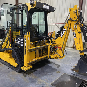 Chargeuse compacte JCB 1CXT d'occasion, capacité de charge nominale de 9 tonnes, moteur Caterpillar, puissance de 75 kW, avec pelle avant et arrière - Product Image 2