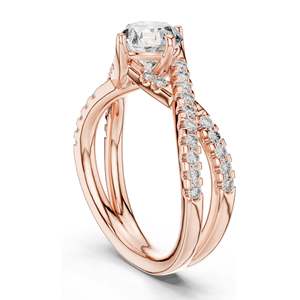 1.384 CT Lab Diamond Crisscross Engagement <b>Ring</b> for Women Round Brilliant Cut VVS-VS EF Clarity 18KT, 14KT, 10KT Gold & - Product Image 5
