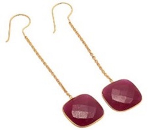 Boucles d'oreilles en argent Sterling 925 avec pierres précieuses de rubis teintées, nouvel arrivage - Product Image 1