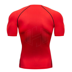 Camisetas de gimnasio transpirables de tamaño personalizado para hombre, material de LICRA/poliéster de secado rápido respetuoso con el medio ambiente, nuevo Stock - Product Image 2