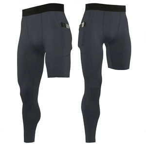 Custom <b>Men's</b> Fitness <b>Compression</b> <b>Leggings</b> Breathable Knitted Gym Wear Pants for Basketball and Running - Product Image 5